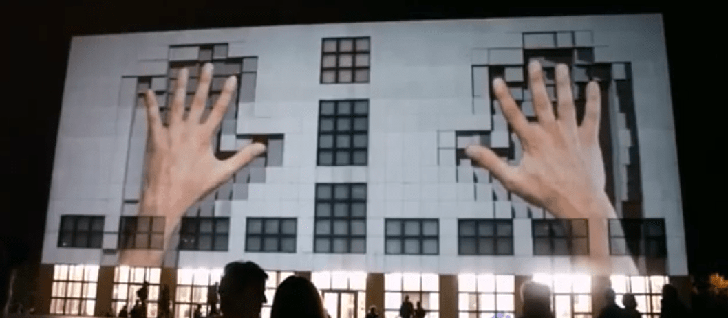 a Collection of 3d projection mapping on buildings
