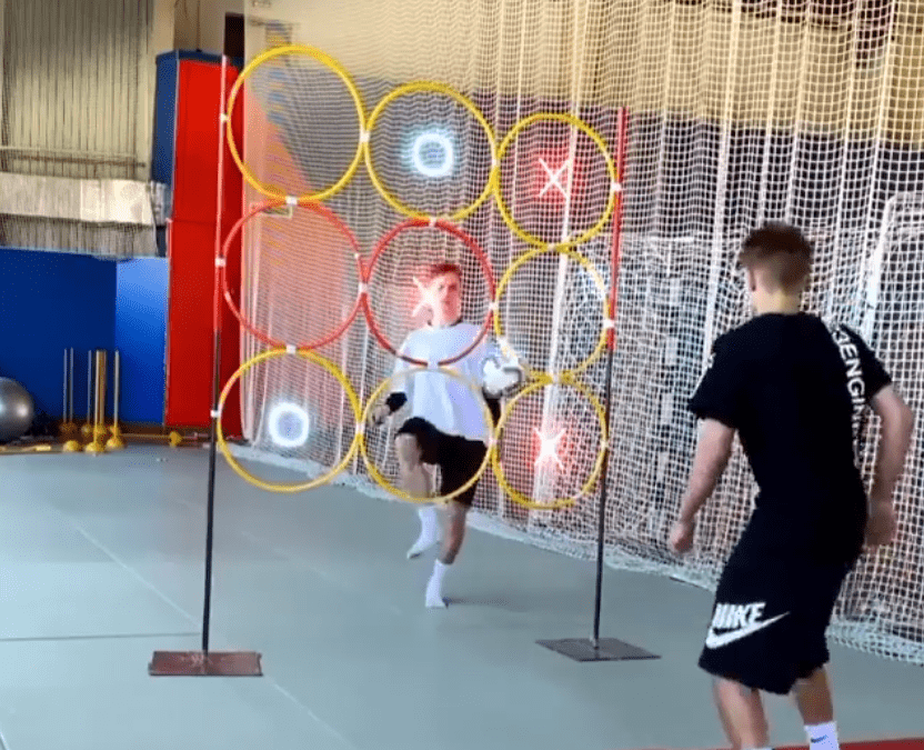 Interactive tic-tac-toe soccer
