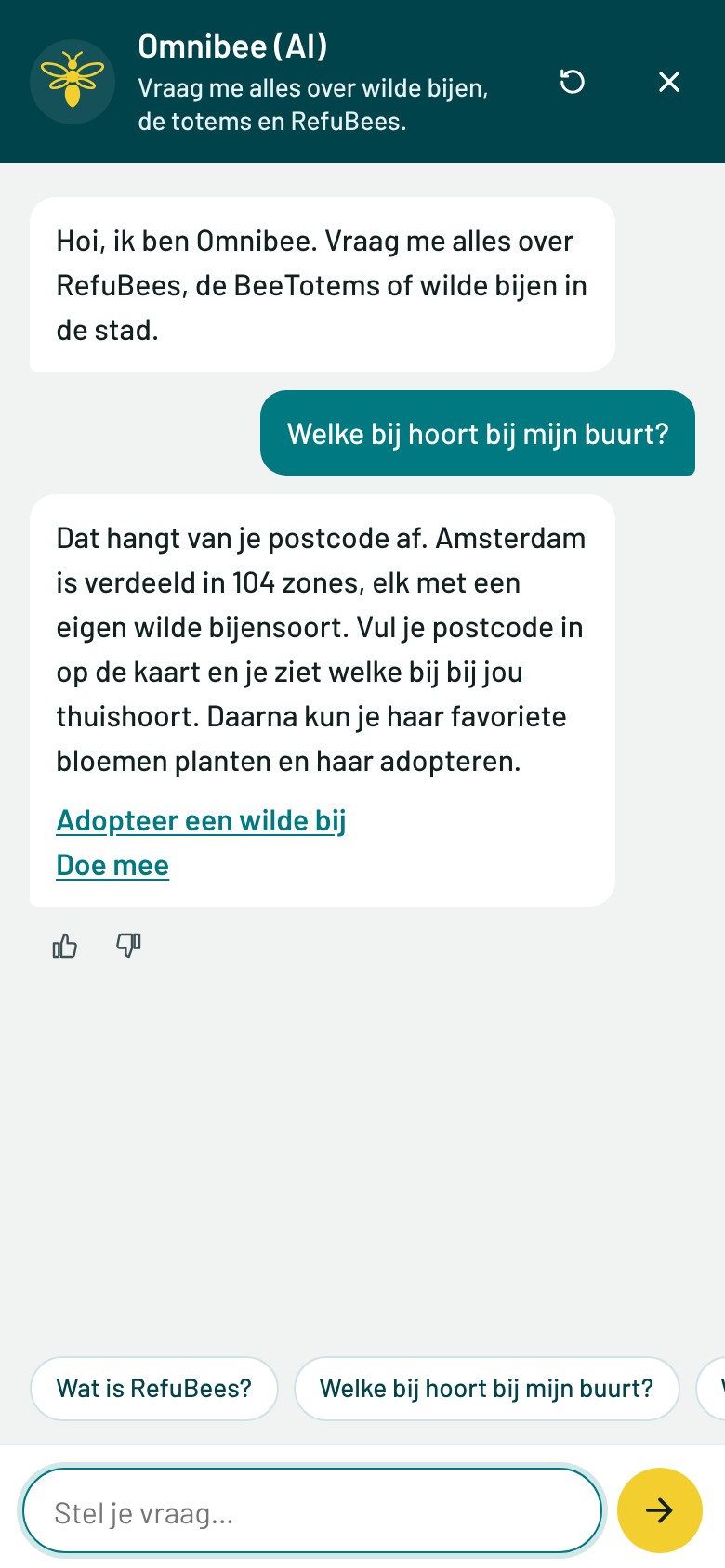 Omnibee op een telefoon